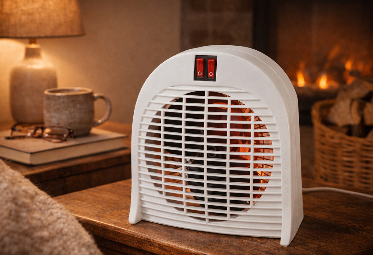 Παρουσιάζεται το αερόθερμο σε ένα σαλόνι.